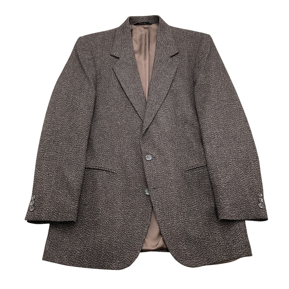 Haggar Gallery Blazer Men 40L Brown Beige Wool Classic Suit Jacket USA VTG‎